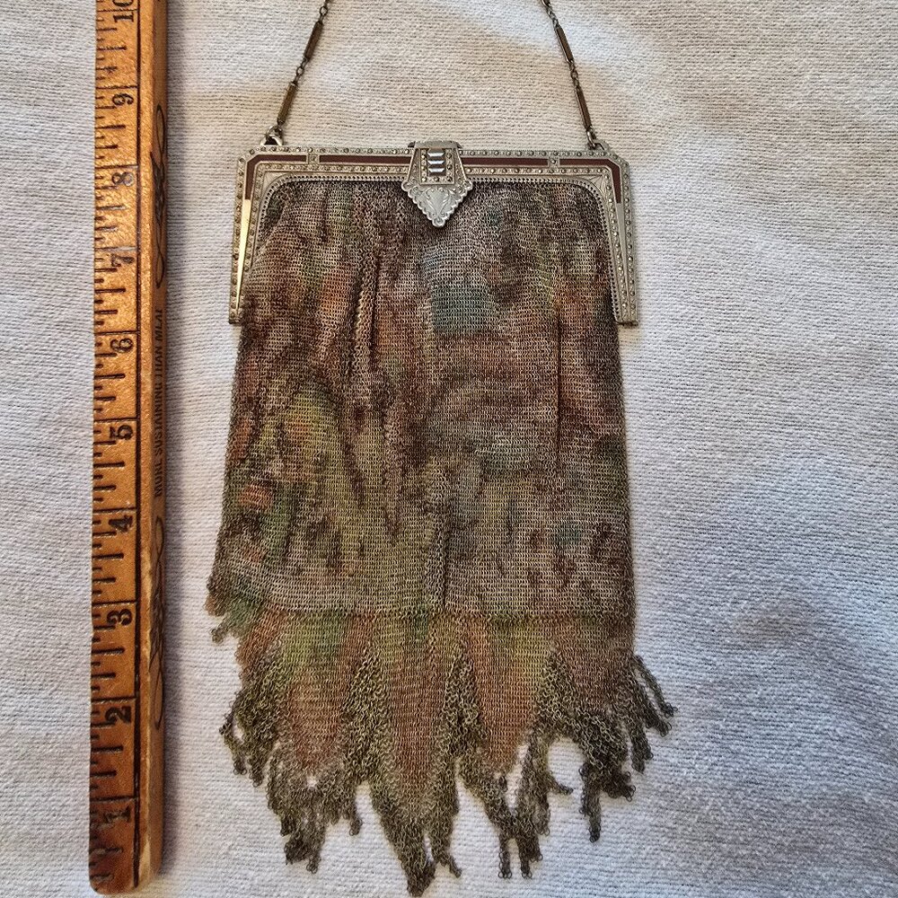 Whiting & Davis Vintage Enameled Metal Mesh Flapper Purse FUC Needs Some LOVE!